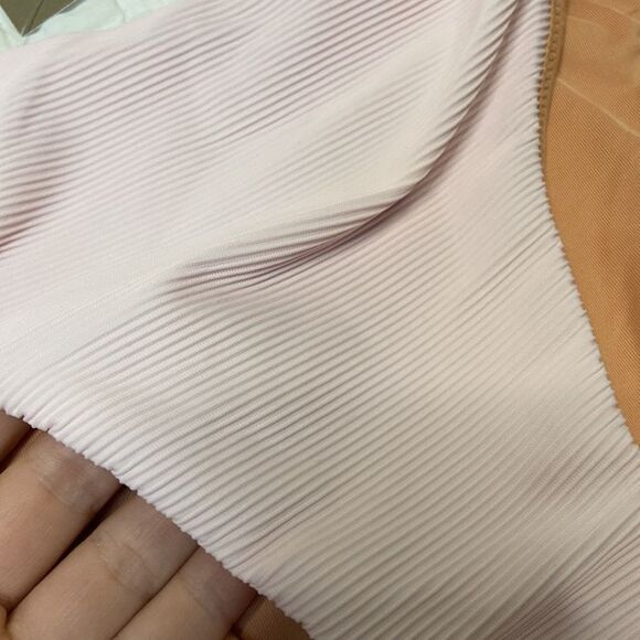 NWT J.Crew Ribbed high-rise cheeky bikini bottom in Pink size Small - Picture 2 of 5